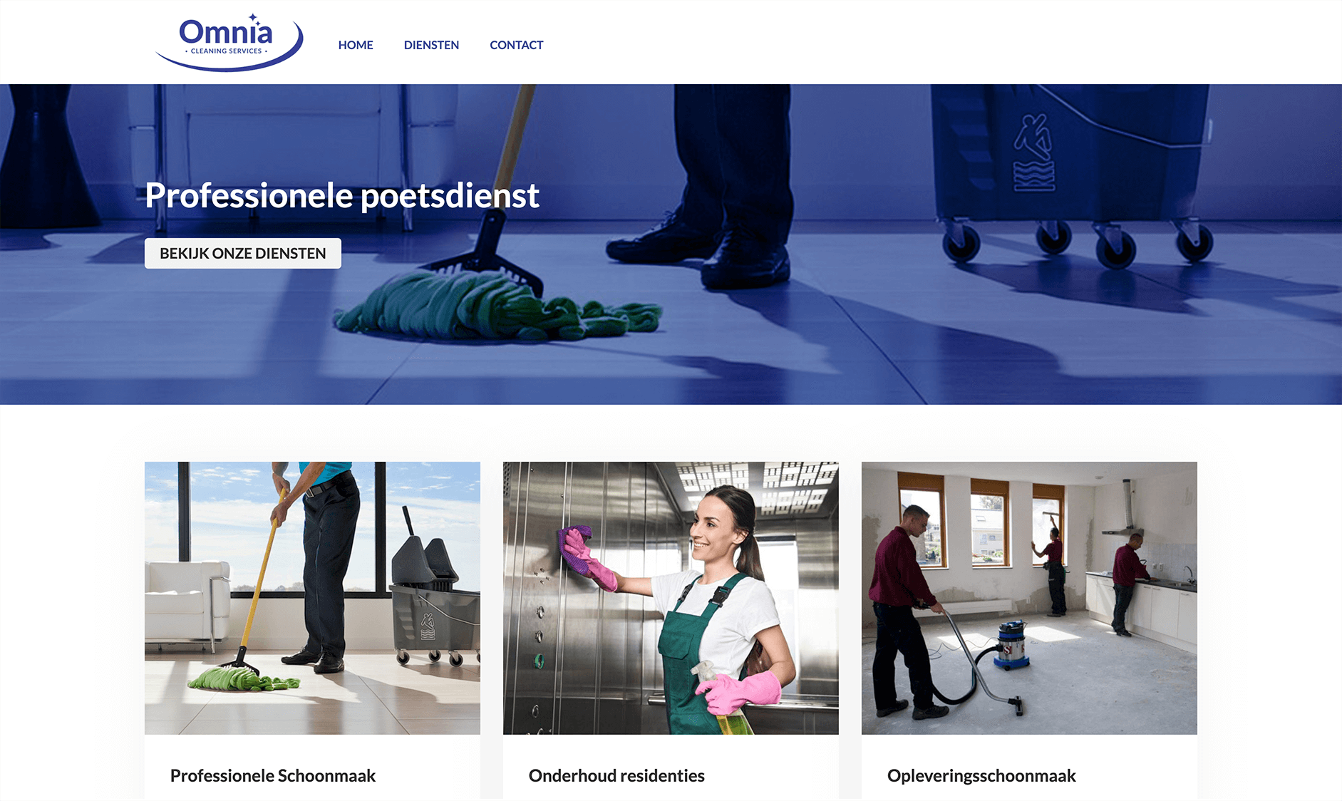 High converting microsite | Omnia Cleaning